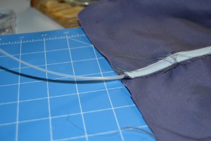 Slip the boning into the casing