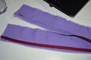 Second side of the zipper in place