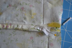 Stitch across the seam.