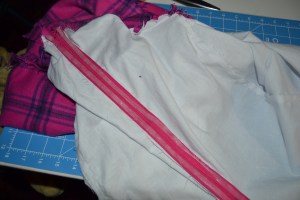 Tape the front side of the zipper