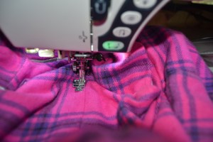 Sewing the zipper
