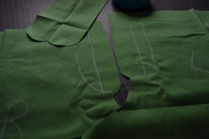 Center front and the fly marked