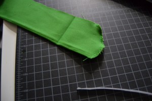 Finish the curved end of the zip shield.