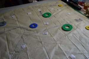 Using pins and pattern weights